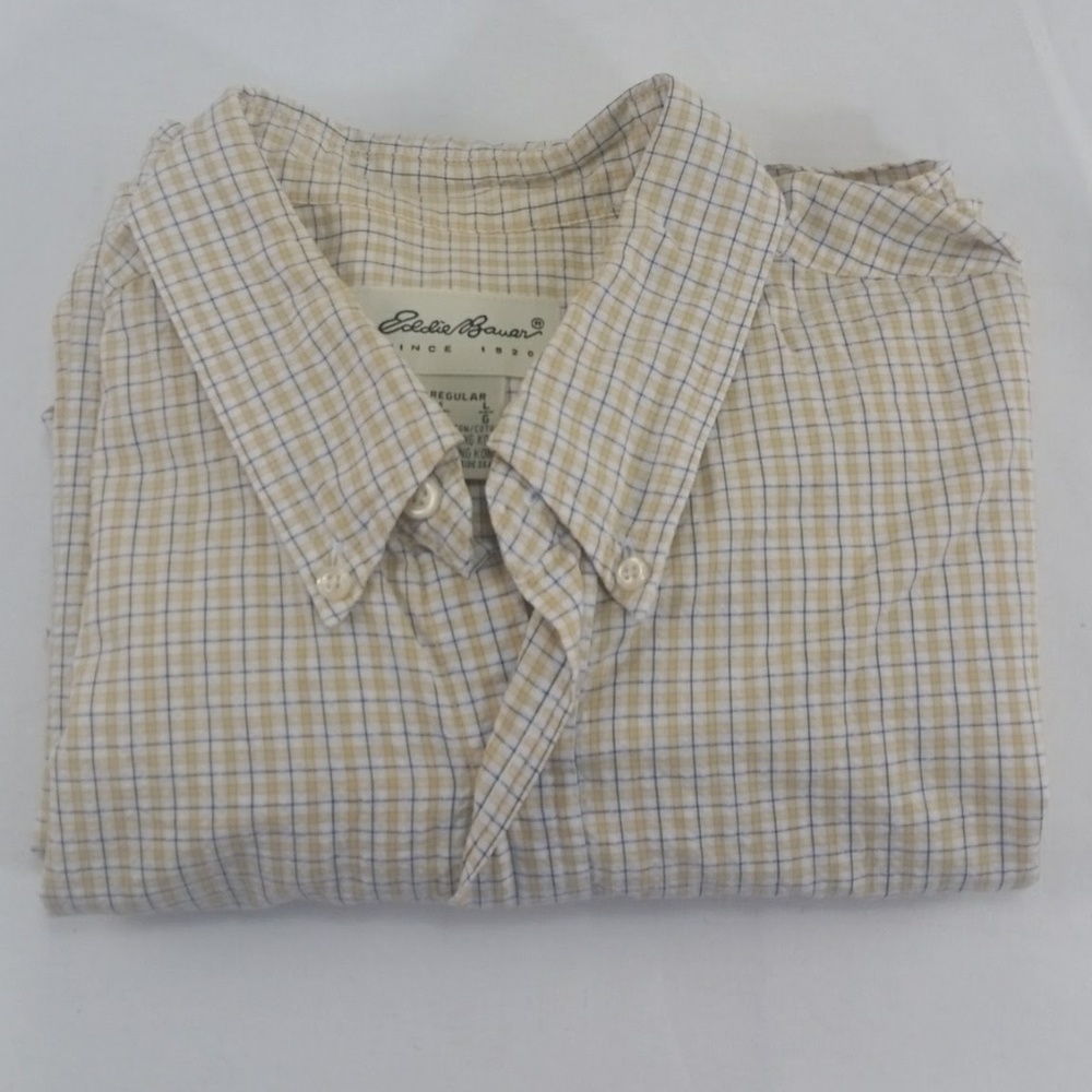 Eddie Bauer Mens Button Down Shirt Short Sleeve